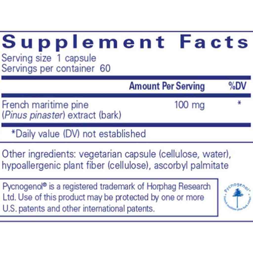 Pure Encapsulations Pycnogenol (pine bark extract) 100mg 60c