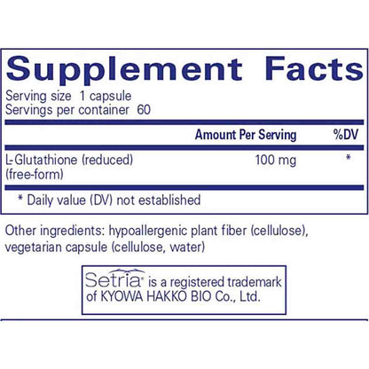 Pure Encapsulations Reduced Glutathione 60c