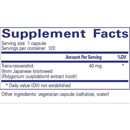 Pure Encapsulations Resveratrol 40mg 120c