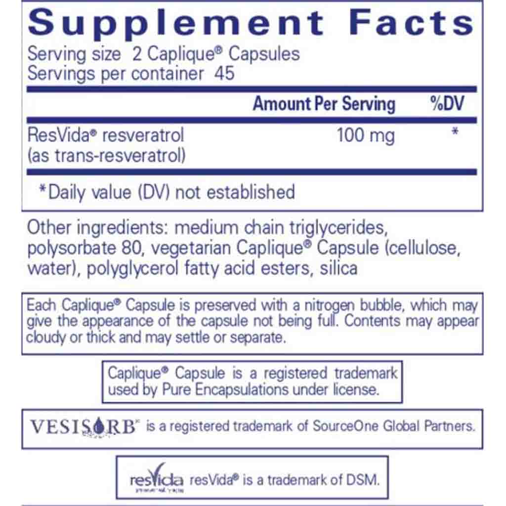 Pure Encapsulations Resveratrol VESIsorb 90c