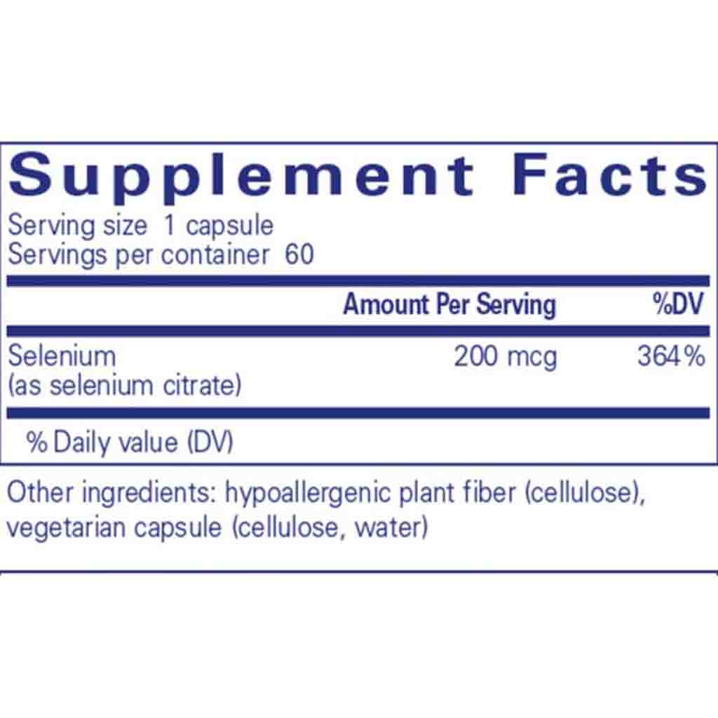 Pure Encapsulations Selenium (Citrate) 200mcg 60c
