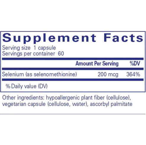 Pure Encapsulations Selenium (selenomethionine) 200mcg 60c