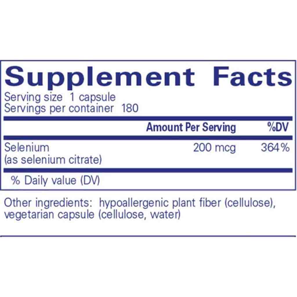 Pure Encapsulations Selenium (citrate) 200mcg 180c