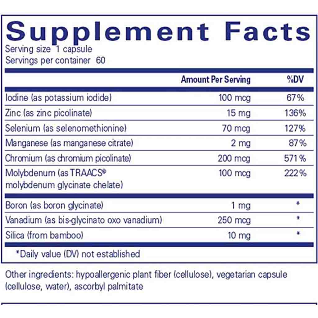 Pure Encapsulations Trace Minerals 60c