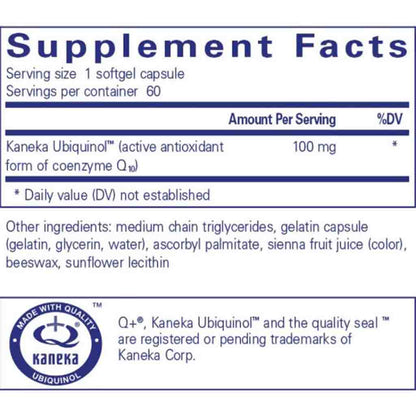Pure Encapsulations Ubiquinol-QH 100mg 60sg