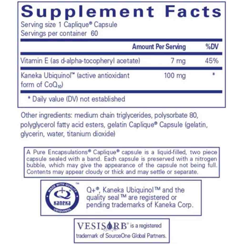 Pure Encapsulations Ubiquinol VESIsorb 60c