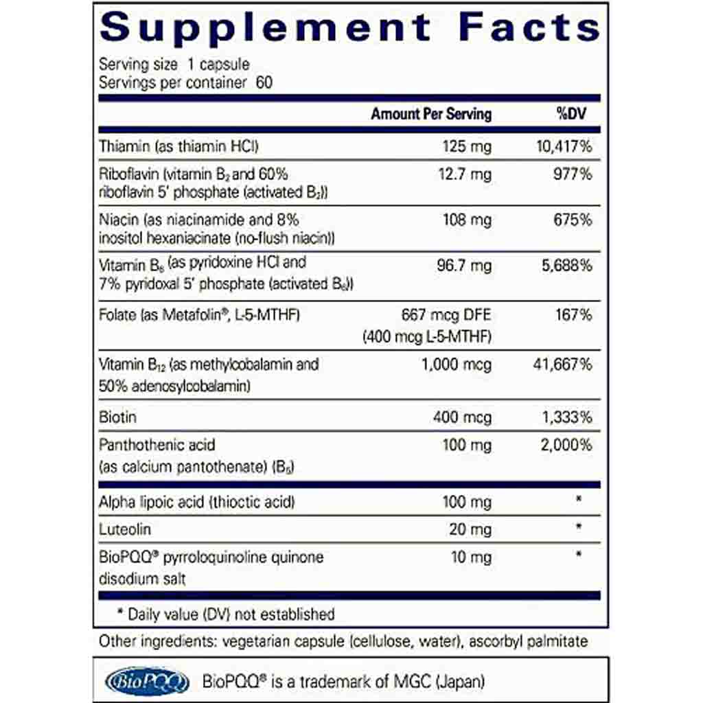 Pure Encapsulations Ultra B-Complex w-PQQ 60c