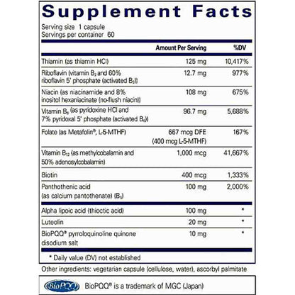 Pure Encapsulations Ultra B-Complex w-PQQ 60c