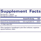 Pure Encapsulations Vitamin D3 125 mcg (5,000 IU) 120c