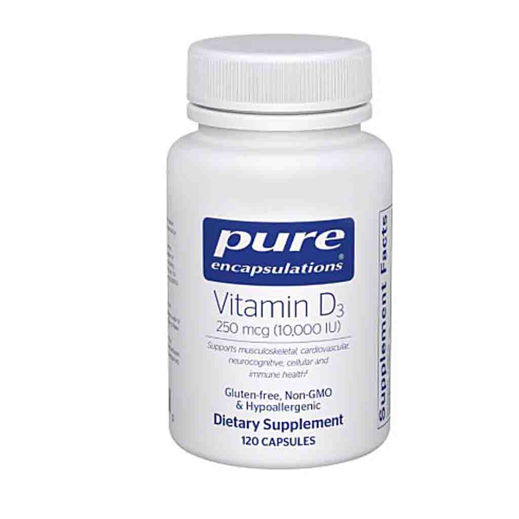 Pure Encapsulations Vitamin D3 250 mcg (10,000 IU) 120c