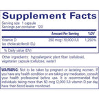 Pure Encapsulations Vitamin D3 250 mcg (10,000 IU) 120c