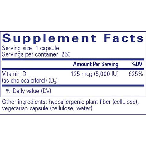 Pure Encapsulations Vitamin D3 125 mcg (5,000 IU) 250c