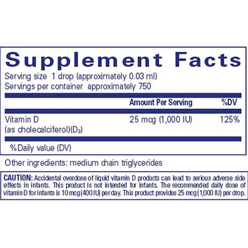 Pure Encapsulations Vitamin D3 liquid 0.75oz