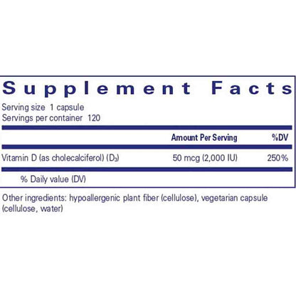 Pure Encapsulations Vitamin D3 (vegan) 120c