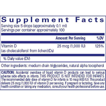 Pure Encapsulations Vitamin D3 Vegan liquid 10 ml