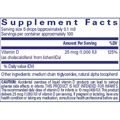 Pure Encapsulations Vitamin D3 Vegan liquid 10 ml