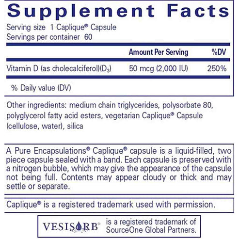 Pure Encapsulations Vitamin D3 VESIsorb 60c