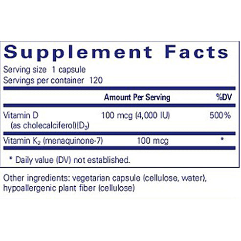 Pure Encapsulations Vitamin D3 & K2 120c