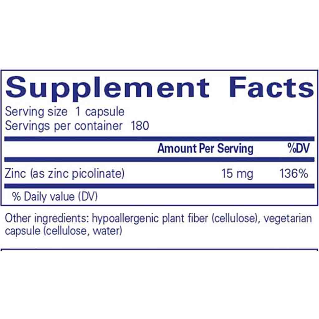 Pure Encapsulations Zinc 15 180c