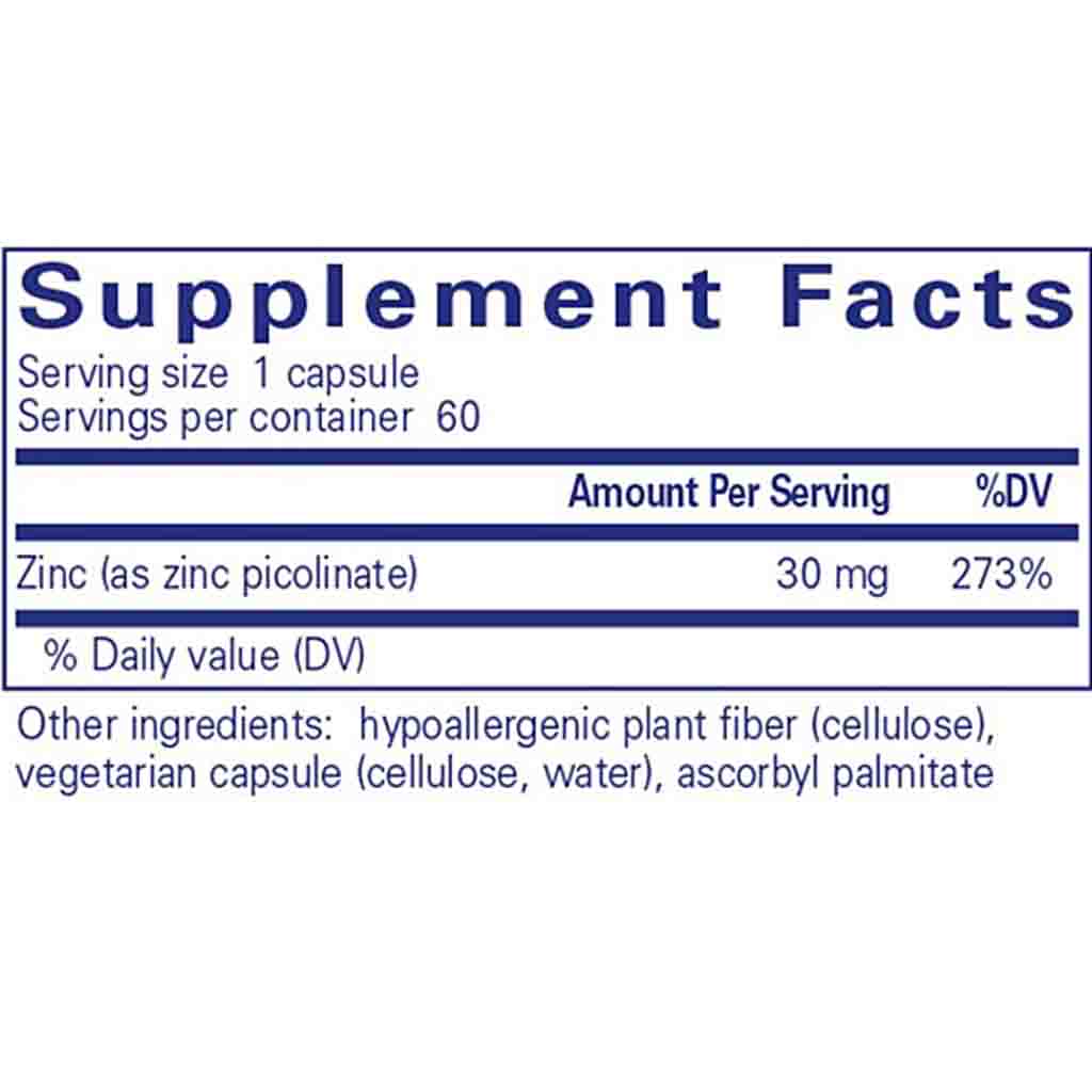 Pure Encapsulations Zinc 30mg 60c