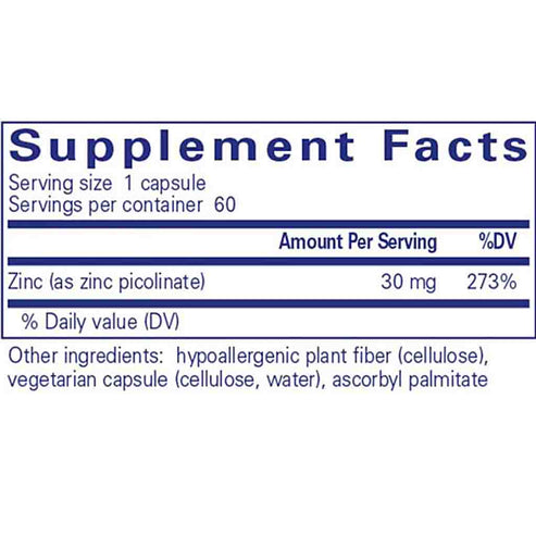 Pure Encapsulations Zinc 30mg 60c