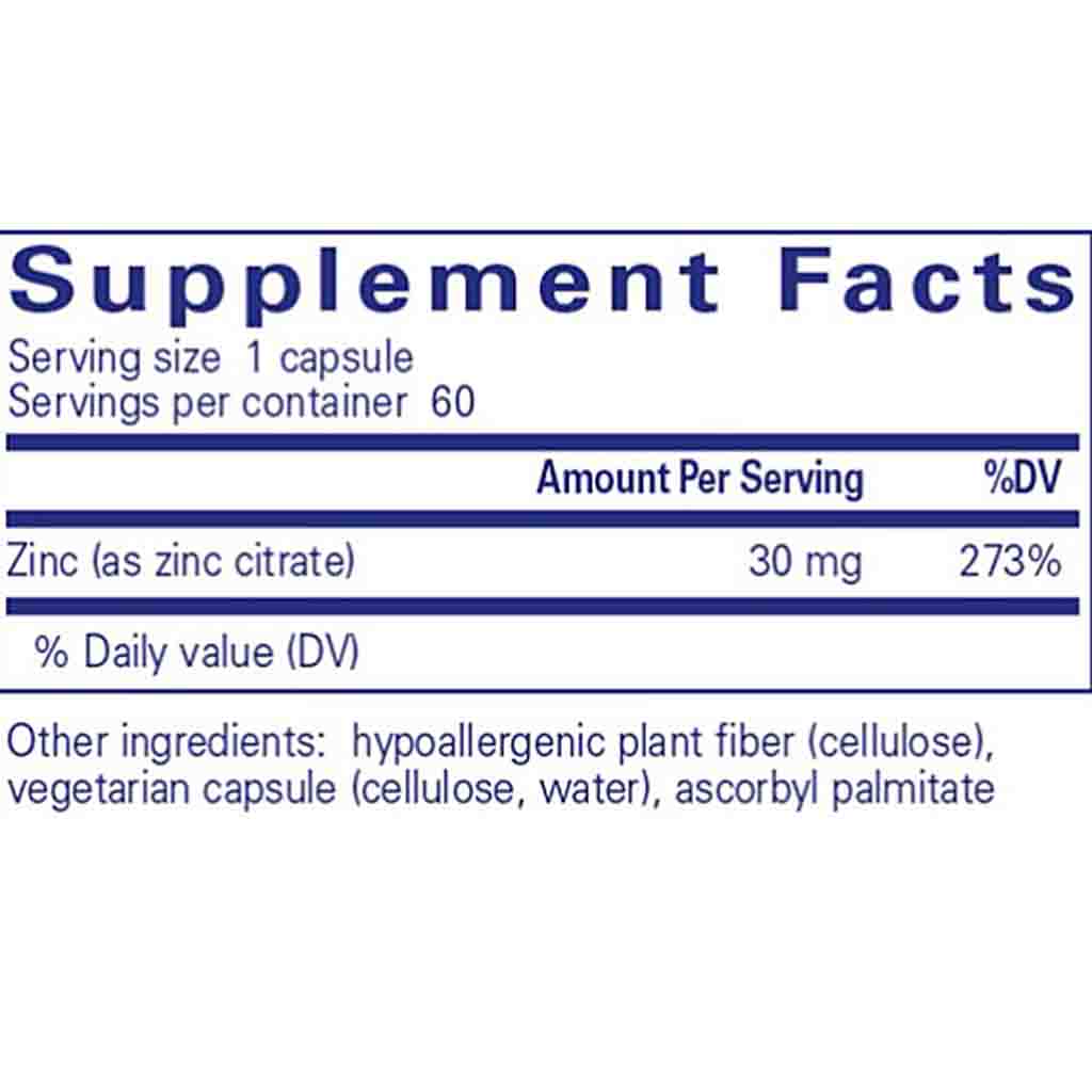 Pure Encapsulations Zinc (citrate) 60c