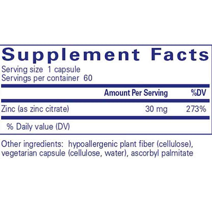 Pure Encapsulations Zinc (citrate) 60c