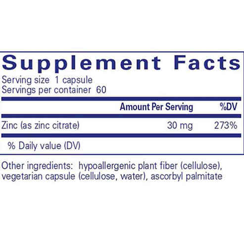 Pure Encapsulations Zinc (citrate) 60c