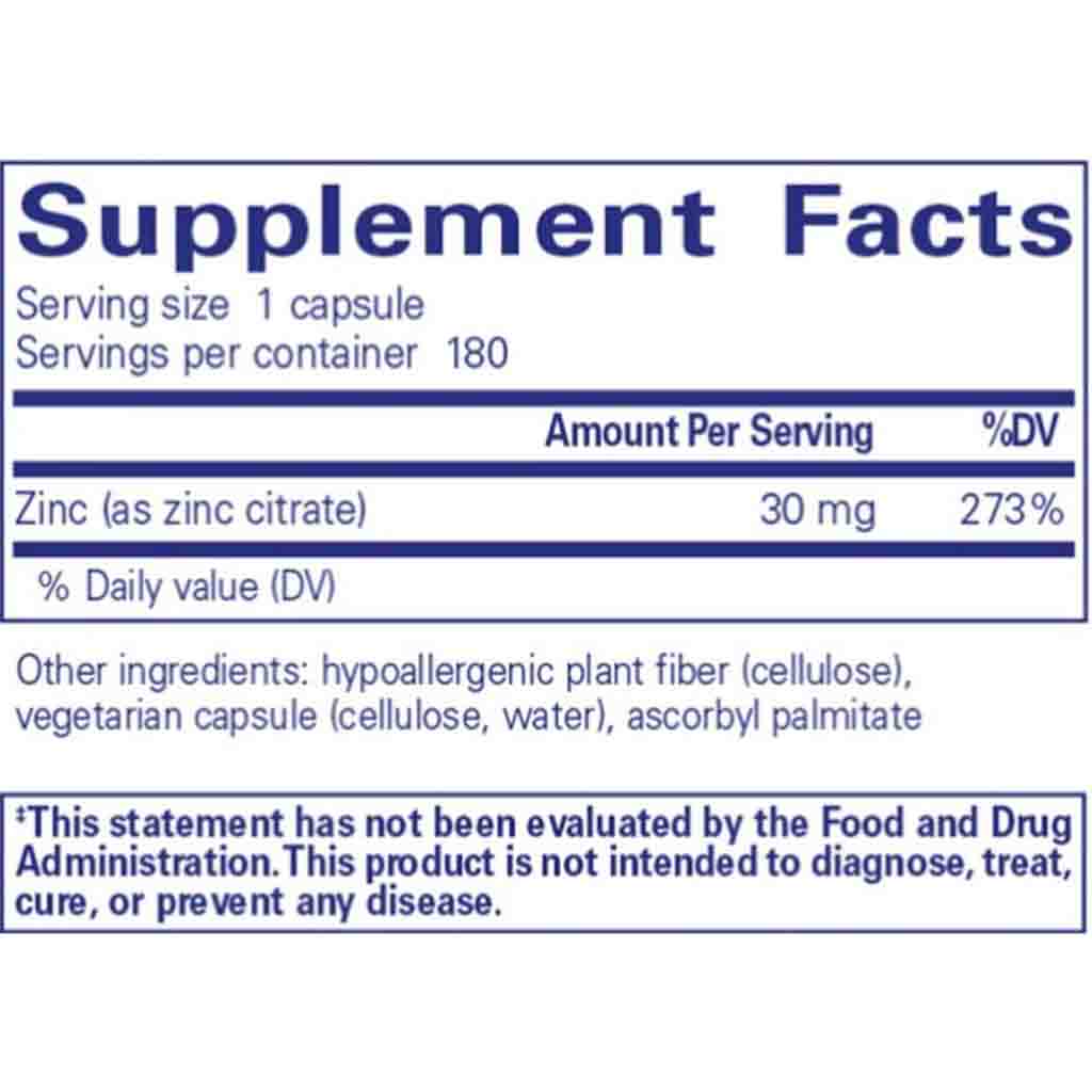 Pure Encapsulations Zinc (citrate) 180c