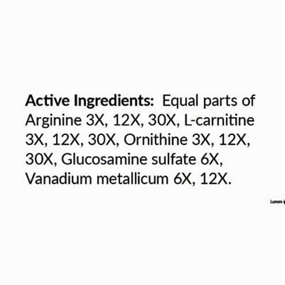 List of active ingredients on a white background