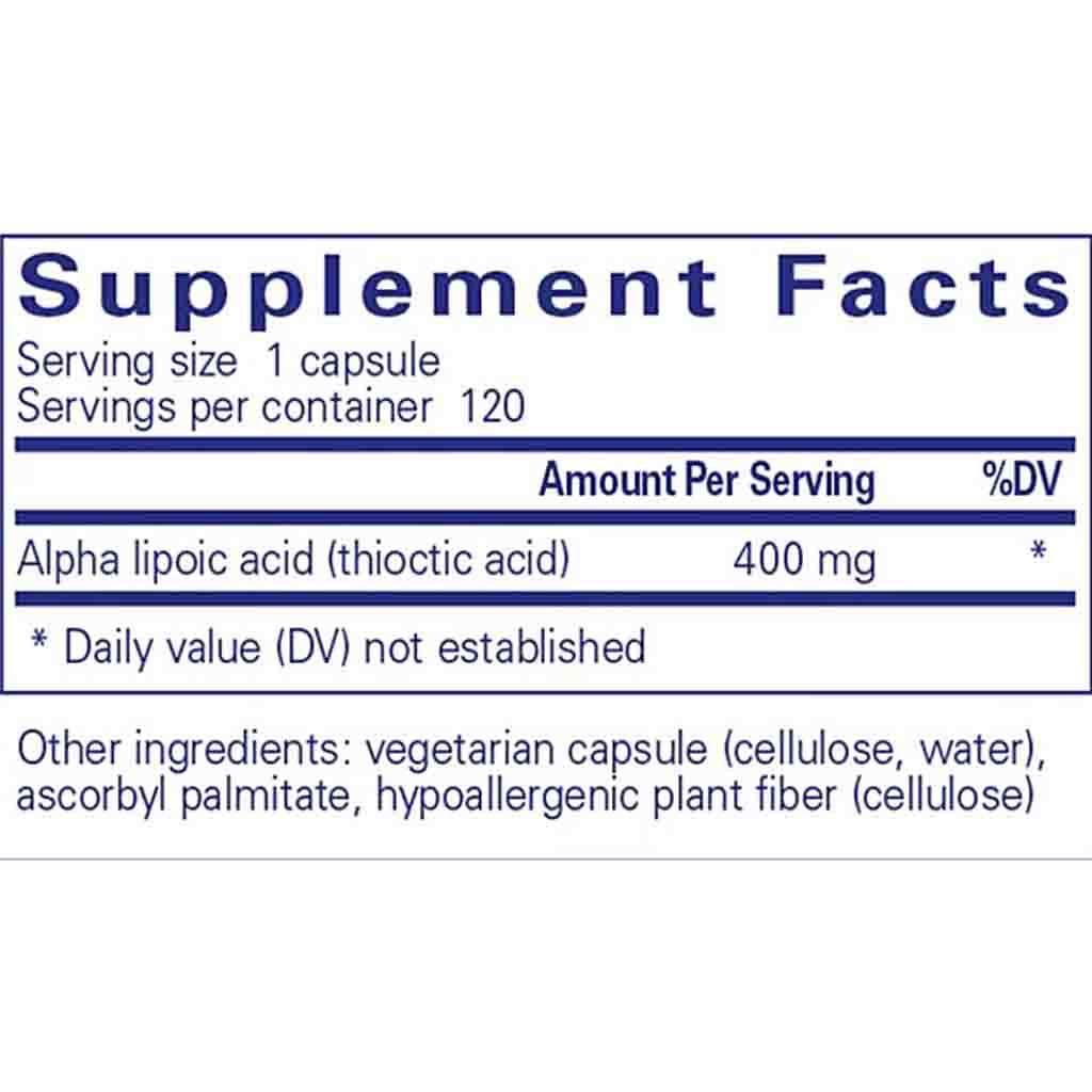 Pure Encapsulations Alpha Lipoic Acid 400mg 120c