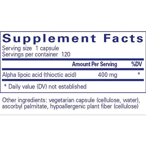 Pure Encapsulations Alpha Lipoic Acid 400mg 120c