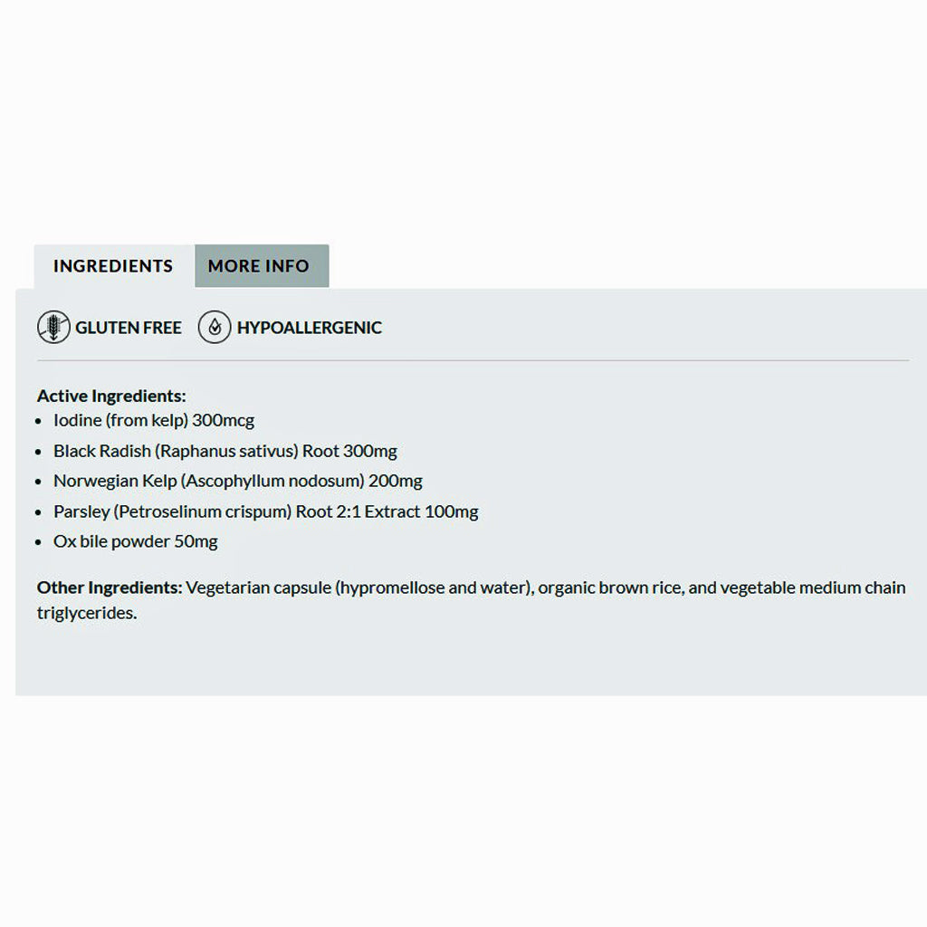 Product label with ingredients list on a white background