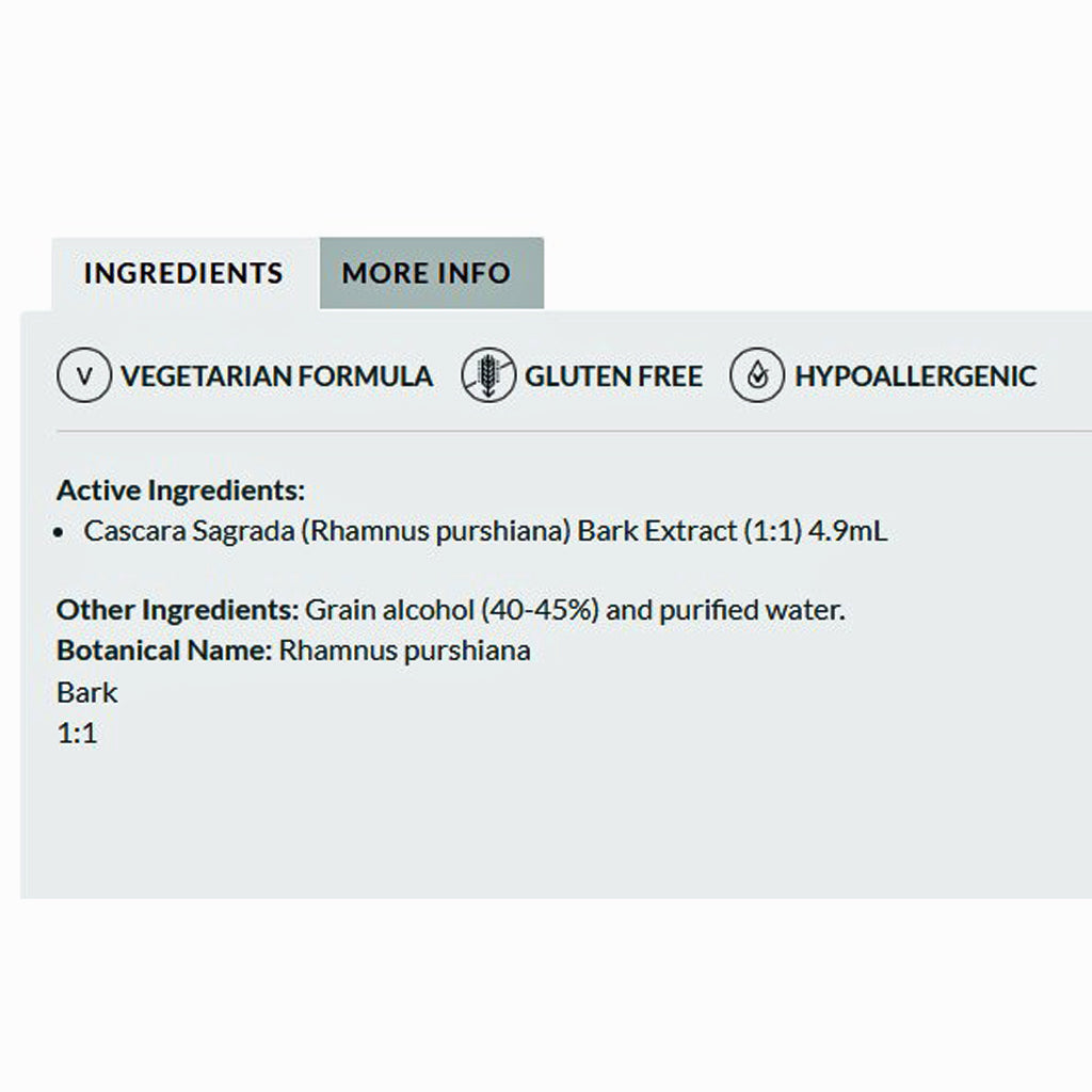 Professional Formulas Cascara Sagrada (Rhamnus purshiana) 8oz