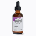 Bottle of DHEA supplement with dropper labeled 'Professional Formulas' on a white background