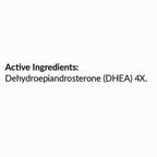 Text indicating 'Active Ingredients: Dehydroepiandrosterone (DHEA) 4X.' on a white background