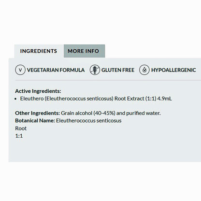 Professional Formulas Eleuthero (Eleuthero Eleutherococcus senticosus) 16oz