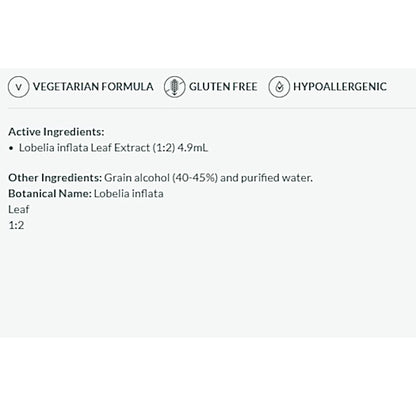 Product label with vegetarian, gluten-free, and hypoallergenic icons, followed by active and other ingredients listed.