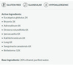 List of active ingredients on a white background with black text.