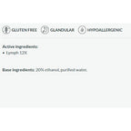 List of product features and ingredients on a white background
