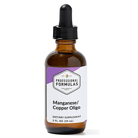 Brown glass supplement bottle with dropper labeled 'Professional Formulas' on a white background