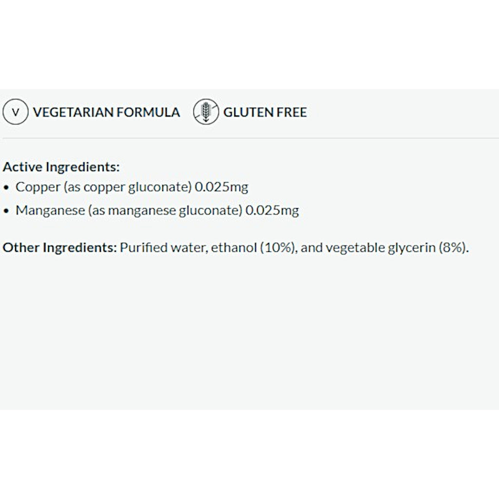 Ingredients list for a vegetarian formula product on a white background
