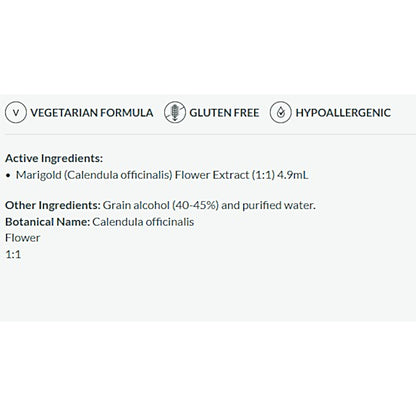Product label with vegetarian, gluten-free, and hypoallergenic information, along with active and other ingredients listed.
