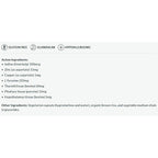 List of active ingredients and other ingredients on a white background