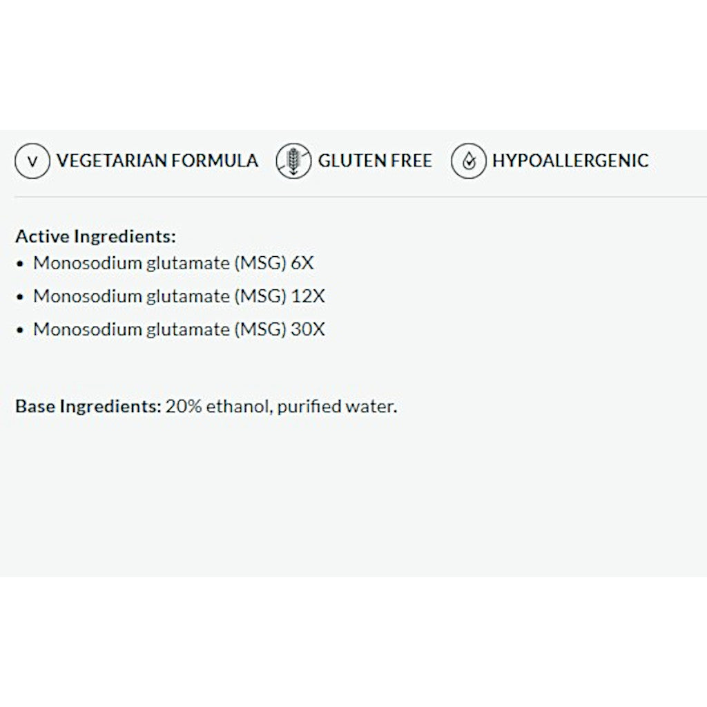 List of vegetarian, gluten-free, and hypoallergenic attributes with active and base ingredients on a white background.