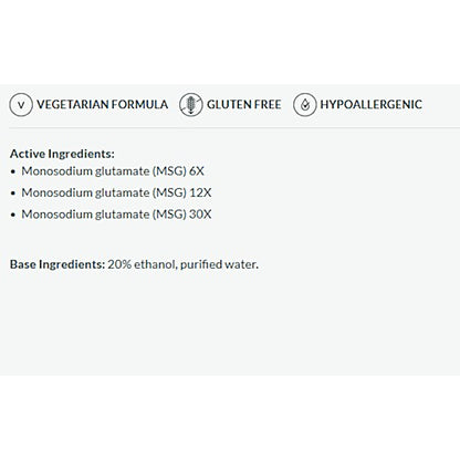List of vegetarian, gluten-free, and hypoallergenic attributes with active and base ingredients on a white background.