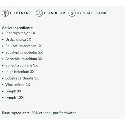List of active ingredients on a white background with black text.