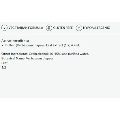 Product label with vegetarian, gluten-free, and hypoallergenic icons, followed by active and other ingredients listed.