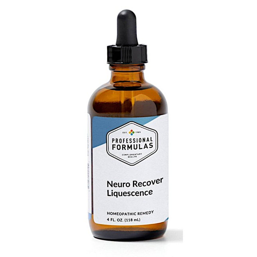 Bottle of Neuro Recover Liquescence by Professional Formulas on a white background