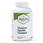 Supplement bottle labeled 'Osseous-Apatite Complex' by Professional Formulas on a white background
